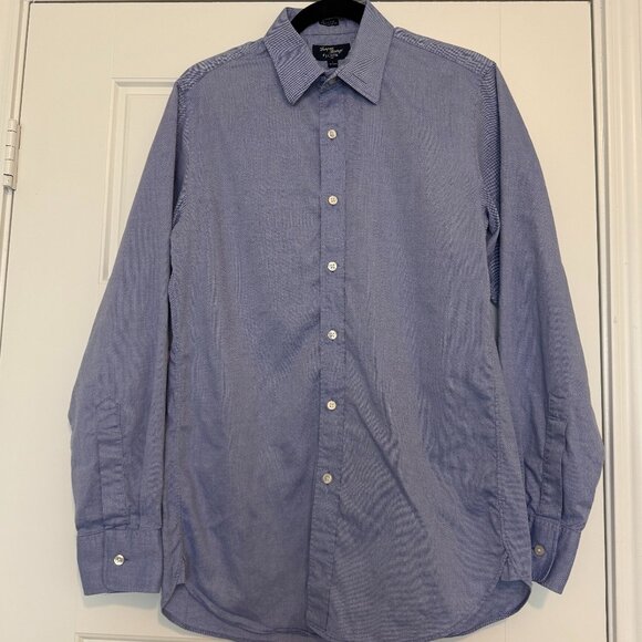 Thompson Shirtings by J Crew Blue Button Up Shirt Size S 14-14.5 - Picture 1 of 6